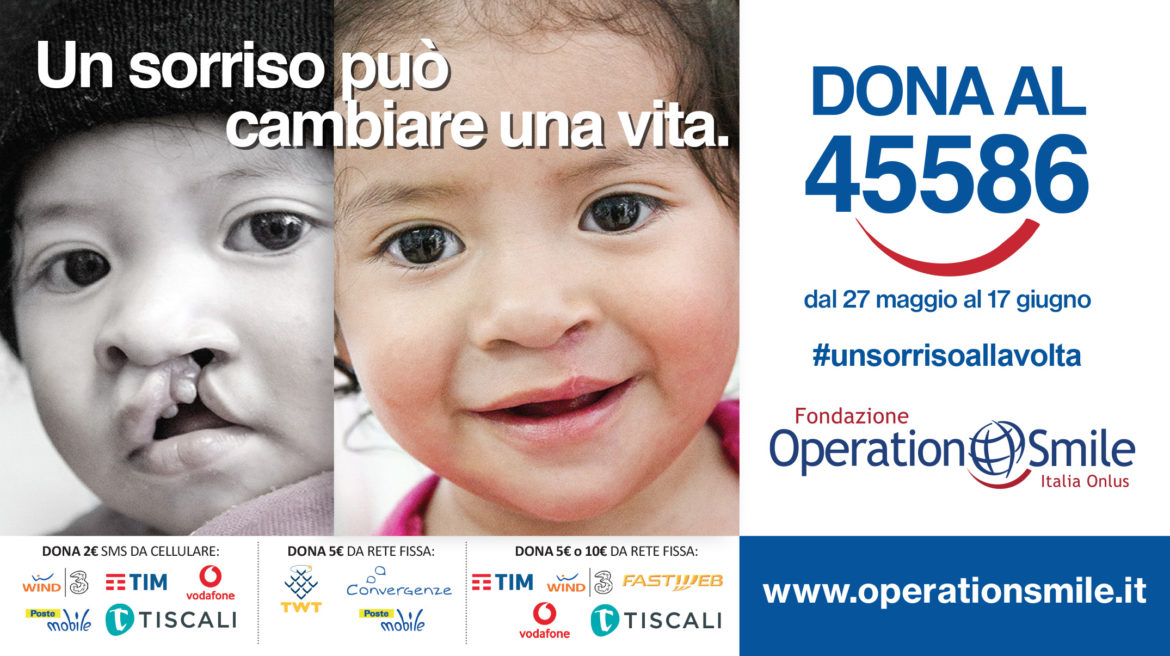 Fondazione Operation Smile Italia Onlus lancia una campagna raccolta fondi per la lotta al labbro leporino