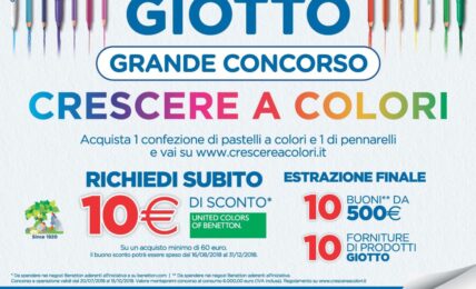 Giotto e United Colors of Benetton lanciano il grande concorso “Crescere a Colori”