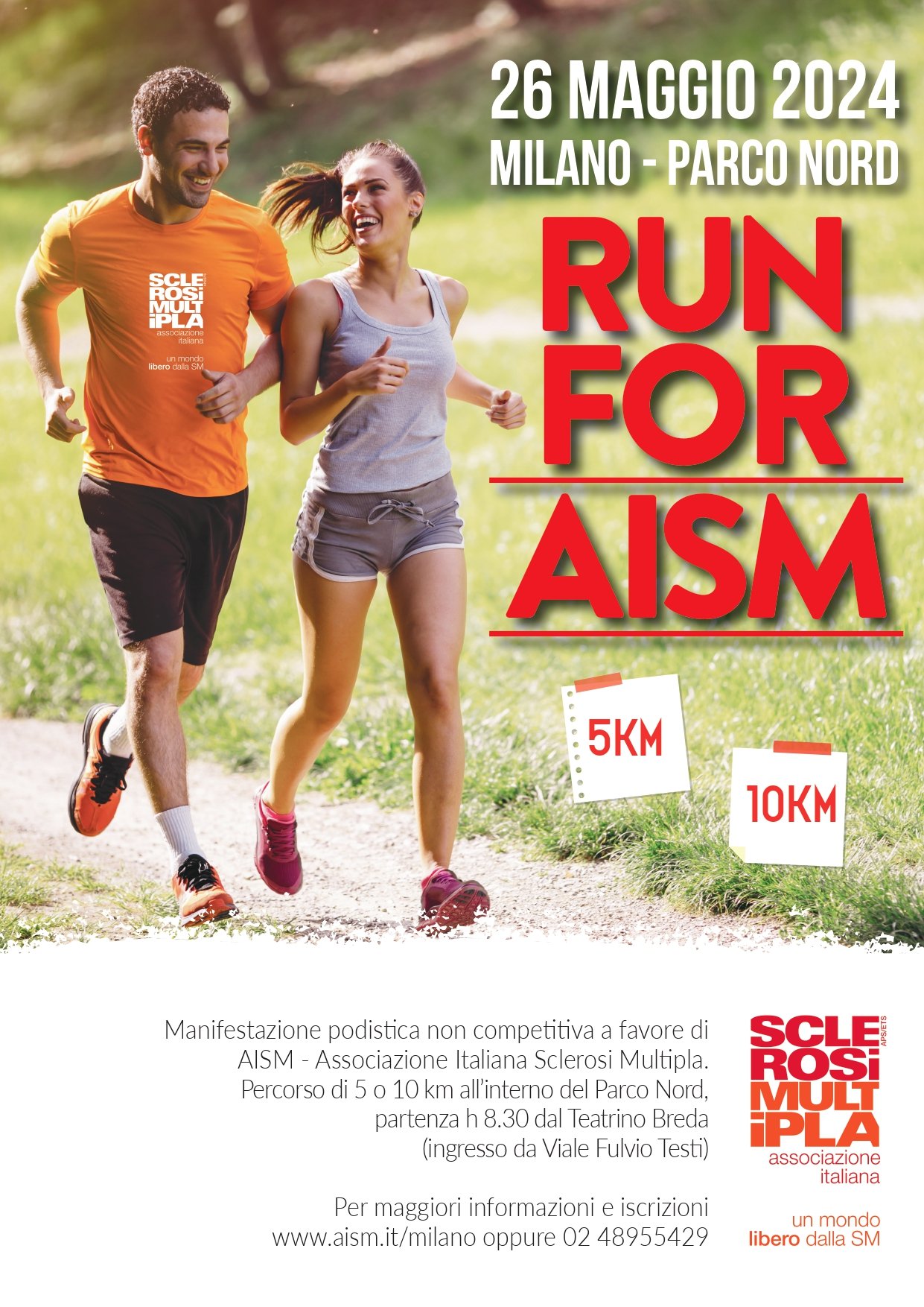 Run For AISM il 26 maggio al Parco Nord di Milano