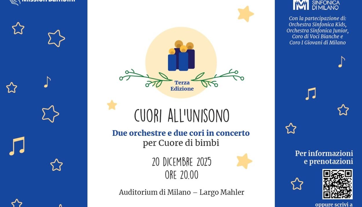 foto del flyer del concerto benefico “Cuori all’unisono” di Mission Bambini