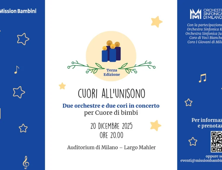 foto del flyer del concerto benefico “Cuori all’unisono” di Mission Bambini