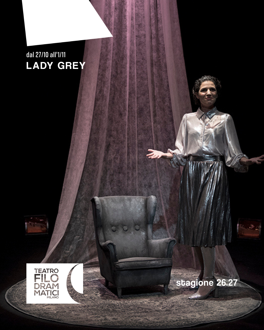 L'attrice Giroldini in scena
